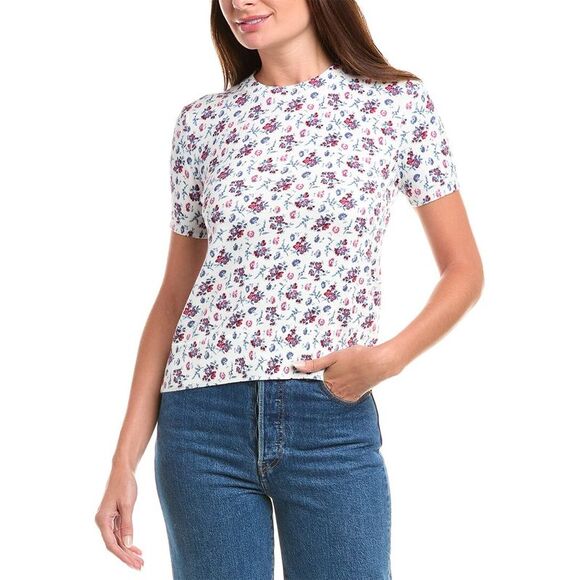 Brooks Brothers Womens  Floral Sweater, White